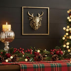 JJALIGHTS Exquisite Resin Animal Head Wall Sculpture (Gift Metal Frame) - Imitation Copper Vintage Decor for Living Room, Bedroom & Office | Decorative Wall Hanging Art (Wendigo) - Image 6