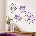 ZEXUIRU 4 Set Silver Starburst Wall Art for Home Decor Metal Bling Crystal Rhinestones Sunburst Wall Decor Sparkling Rhinestone Art Accent Silver - 13 in by ZEXUIRU