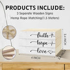 Mini Decorative Books For Home Decor, Small Faux Wood Book Stack Decor, Hope Faith Love Funny Stacked Decoration, Stacked Display For Home Mantel Office Nightstand Display, Three Pieces -A(04) - Image 6