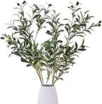 Heleze 39 Inch Artificial Olive Branch Greenery Stems Fake Plants with 222 Leaves for Vase Faux Olive Branches Home Decor Indoor 2PCS by Heleze