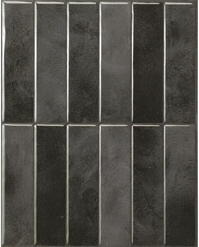 Smart Tiles Peel and Stick backsplash, Stacked Graphite Black, 11.43"x9" by SmartTiles-OriginalPeelandStickBacksplashTiles