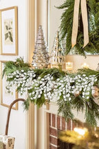 Oairse 8 Pcs Christmas Tree Picks and Sprays White Glitter Christmas Picks 26.8" Christmas Glitter Eucalyptus Leaves Stems for Christmas Tree Filler Branches Wreaths Centerpieces Holiday Decorations - Image 5