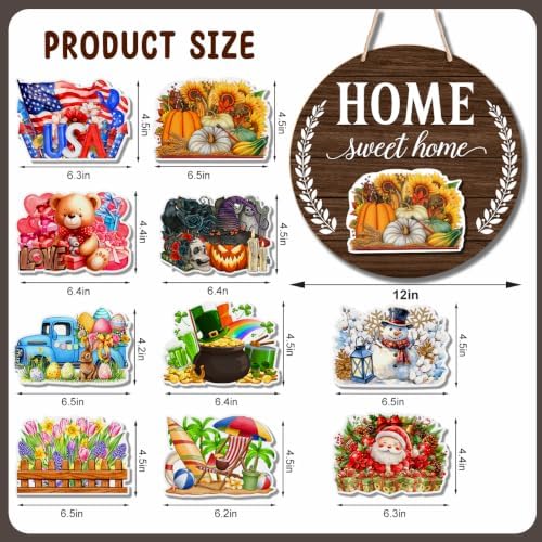 Interchangeable Welcome Sign Fall Halloween Front Porch Decor - Image 2