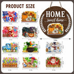 Interchangeable Welcome Sign Fall Halloween Front Porch Decor - Image 2