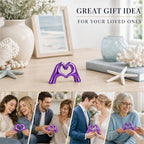 Purple Room Decor Accents, Heart Hand Statues and Sculptures, Purple Shelf Decor Figurines for Home Living Room Office entryway Table top Bohemian Wedding Decor. - Image 6