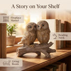 Braxio Owl Statue Home Decor - 7.5 Inch Resin Owl Couple Figurine - Image 5