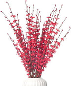 5Pcs Red 29.5" Artificial Jasmine Flowers for Christmas DIY Wreath Decor by Wolpark