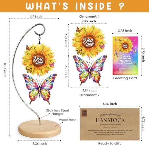 Christian Gifts for Women Birthday, Butterfly Inspirational Gifts for Friends, Mom, Sister, Girl, Female Coworker, Christian, God Says You are Sunflower Gifts for Women, Religious Desk Decor - Image 3