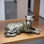 Cheetah Statue Home Decor Sculpture, Sitting Cheetah Desktop Ornament,Handmade with Resin,Office countertop Decoration,Suitable for Living Room, Dining Table, Bedroom - Image 7