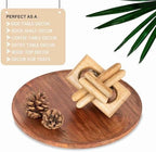 Boho Wooden Chain Links Decorative Object for Coffee Table & Shelf | Handmade Mango Wood Knot Sculpture Rustic Modern Arch Décor for Living Room, Entryway, Console, Office Home Accent (Natural) - Image 3