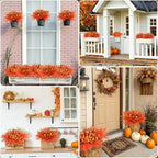 RECUTMS Fall Artificial Flowers for Outdoors,Orange Fake Flowers Plants - Image 5