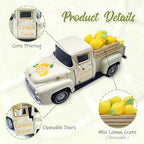 Lemon Decor Vintage Truck Decor Mini Lemons & Wooden Crate, Cream - Image 3