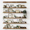 upsimples Floating Shelves for Wall Decor and Storage, Brown, 6Pcs 47.3'' by upsimples