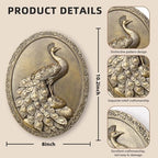 Newinhome Vintage Peacock Wall Sculpture Antique Wall Decor, Hand Painted Wall Decoration with Embossed Peacock Design, Gold Decor for Bedroom Living Room Hallway, Housewarming Gift - Image 3