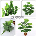 CATTREE Artificial Monstera Deliciosa Plant 21 Inch, Fake Tropical Palm Tree Faux Greenery Leaves Plants for Indoor Outdoor Home Office Garden Houseplants Decor Wedding Party DIY Decoration - 1 Pack - Image 3