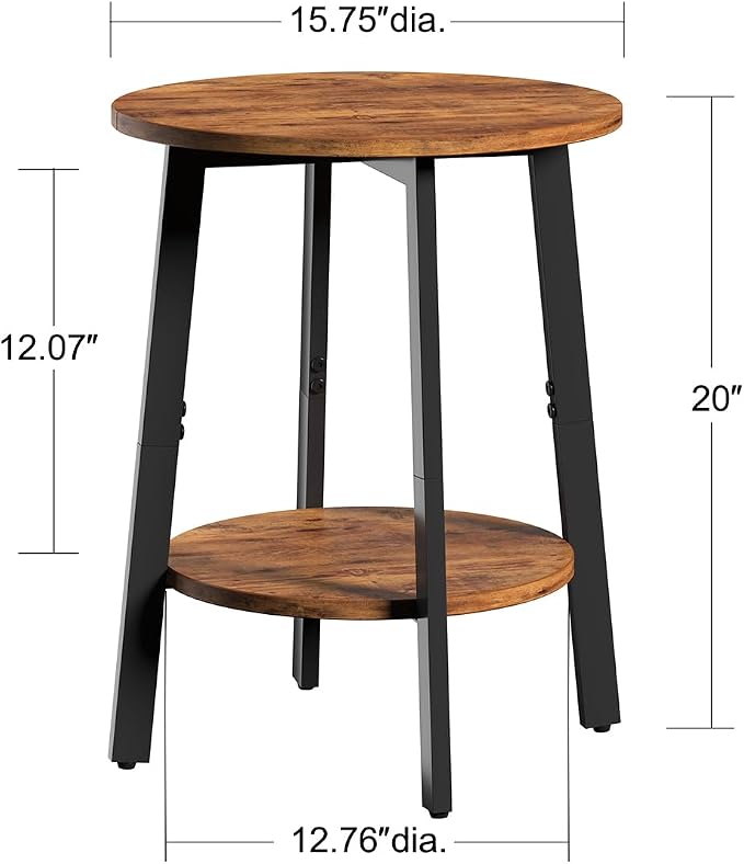 sthmec Side Table, Small Round End Table - Image 3