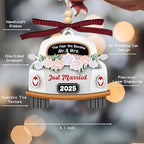 Wedding Gifts for Couples 2025 - Wood Hanging Ornament for Bride & Groom, Mr & Mrs - Wedding Decor Newlywed Gift, Bridal Shower Present for Married Couples - Image 2