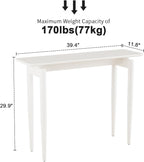AQIMUELE Wood Console Table White Entryway Table, Thin Console Table, Sofa - Image 2