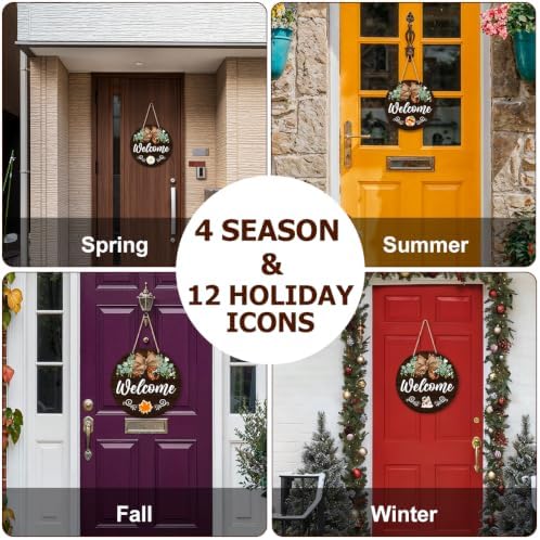 Interchangeable Welcome Sign Fall Halloween Front Porch Decoration - Image 3
