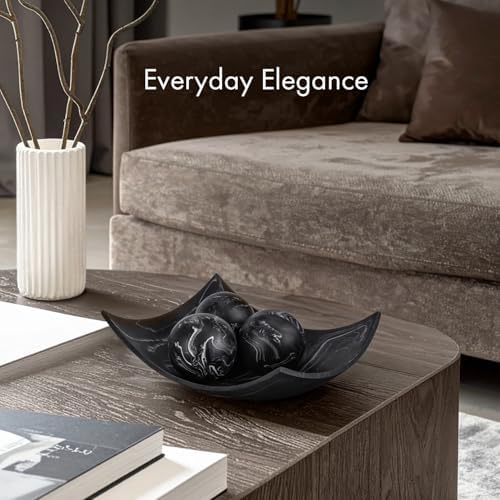 Creative Scents Black Marble Look SMALL 2.75” Decorative Balls for Bowls – Set of 3 Decorative Orbs Spheres for Coffee Table Centerpiece, Dining Table, Living Room - Modern Bowl Fillers for Home Décor - Image 3