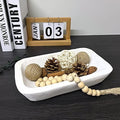Wooden Dough Bowl Decor, Vintage Wooden Bowl Hand Carved Home Decor for Dining Table Center, Living Room, Kitchen Decor. (10inch white) by Unknown