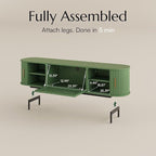 POVISON Fully-Assembled Modern Green TV Stand - Image 5