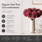 Mandy's 12pcs Artificial Mauve Ball Chrysanthemum Flowers - Image 2