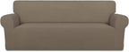 PureFit Stretch Oversized Couch Covers Fleece Sofa Slipcovers Natural | 1-Piece by PureFit