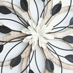 Whitewash Flower Wall Decor,Metal Wood Rustic Farmhouse Wall Art 13.5 inch - Image 4