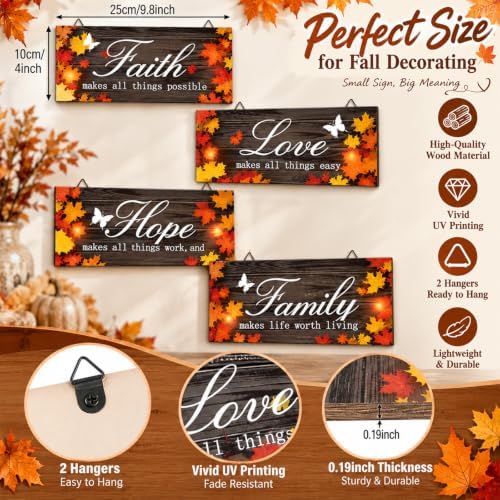 4 Pcs 10 x 4 Inch Fall Decorations for Home Maple Leaf Wall Decor, Black - Image 2
