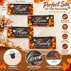 4 Pcs 10 x 4 Inch Fall Decorations for Home Maple Leaf Wall Decor, Black - Image 2