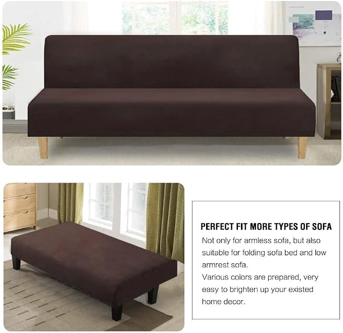 H.VERSAILTEX Real Velvet Futon Cover Armless Sofa Covers Sofa Bed Covers - Image 5