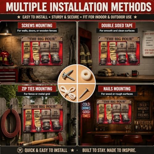 Vintage Firefighter Metal Art Tin Sign Retro Firehouse Wall Decor Funny Inspirational Quote Poster for Garage Man Cave Coffee Bar Home Office Decoration Gift 12x16 Inch - Image 5