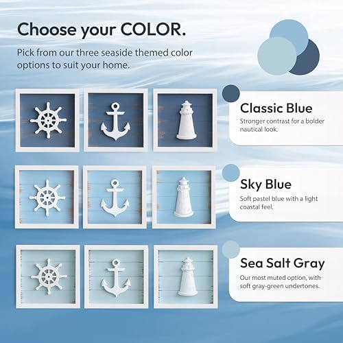 Tide and Tales Nautical Wall Decor, Bathroom Wall Art, Set of 3, Sea Salt - Image 6