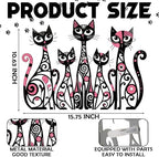 Wesiti Metal Cat Wall Art Decor Colorful Sculptural Mid Century 10.6x15.7 - Image 2