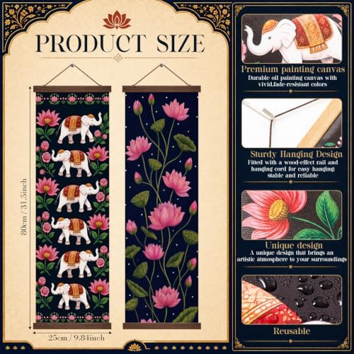 Gilprop 2 Pcs Indian Wall Art Hanging for Diwali Navratri Pooja Decoration - Image 2