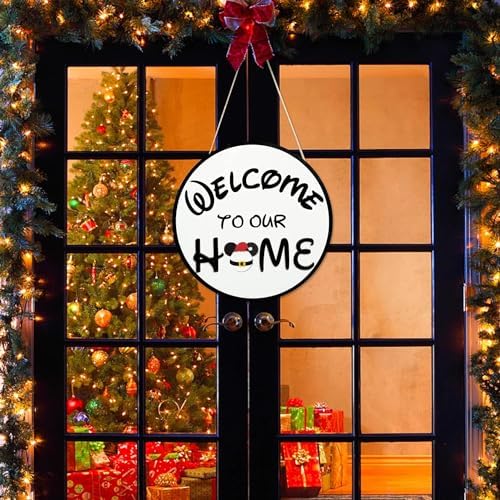 SUPYFD 19Pcs Cute Mouse Interchangeable Seasonal Welcome Door Sign for Front Door Decor, Welcome to Our Home Sign with Interchangeable Holiday Pieces for Farmhouse/Wall/Porch Decor and Housewarming - Image 5