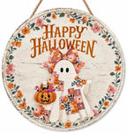 Halloween Decoration for Front Door, Halloween Welcome Wooden Hanging Sign by Catta