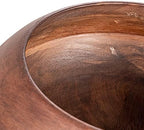 Bloomingville Modern Round Wood Bowl, Walnut Finish - Image 4