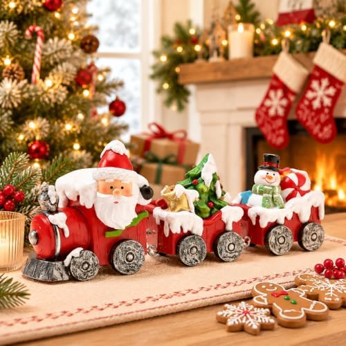 Hodao Christmas Train Figurines with Santa, Tree & Snowman - Image 7