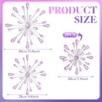 Hicarer 4 Pcs Starburst Wall Decor, Bling Metal Wall Art, Purple - Image 3
