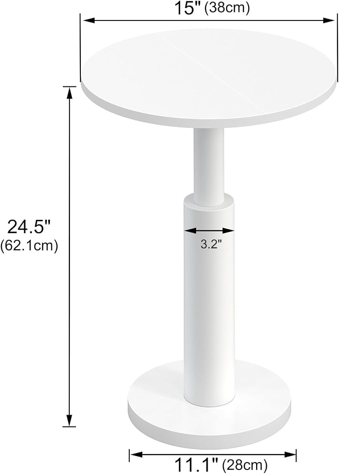 LAATOOREE Round Side Table, Accent Drink Coffee Table, Spacious Top, Thick - Image 3