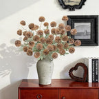 INQCMY 12 Pcs Brown Faux Flowers for Vase 20 Inch Artificial Mums Indoor - Image 7