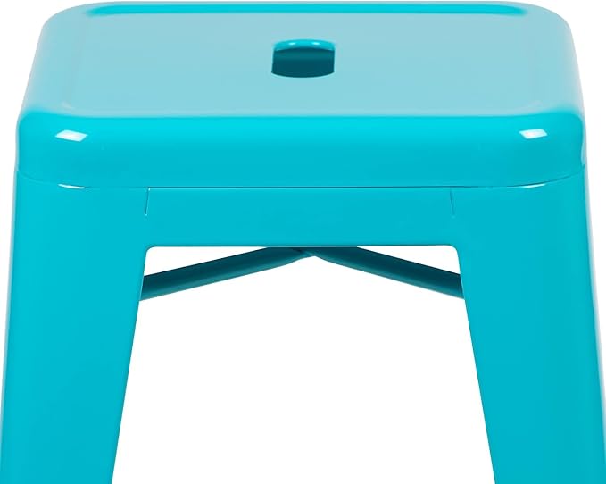 Flash Furniture Lily 24" High Metal Counter-Height, Indoor Bar Stool in Teal - Image 6