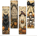 Nostalgic Halloween Sign,Ghost Skeleton Hanging Signs,Entryway Decor Wall by SUSZDOU
