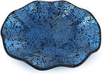 MDLUU Mosaic Centerpiece Tray, 12" Decorative Glass Plate, Home Decor Glass Bowl for Dining Room Table, Coffee Table, Gift (Turquoise) - Image 2