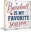 TOUNER Baseball Is My Favorite Season Wooden Box Sign Funny Game Day Decor by TOUNER