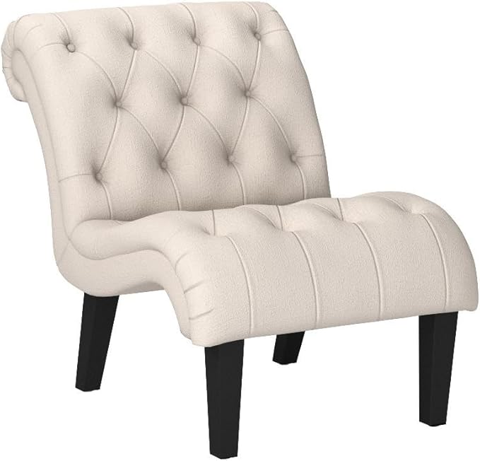 Mid Century Modern Accent Chair, Button Tufted Armless Lounge Chair, - Image 4