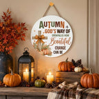 Fall Christian Decorations for Home, Fall Wooden Door Sign - Image 4