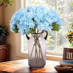 Kimura's Cabin 6pcs Fake Hydrangeas Flowers Artificial Hydrangea,Light Blue - Image 3